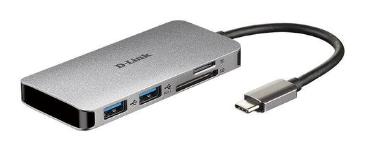 D-LINK DUB-M610 DUB-M610 6 in 1 Hub USB-C cu HDMI si card reader SD/microSD/SDHC/SDXC, 790069450464
