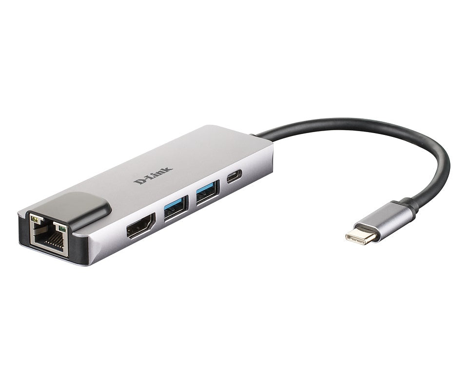 D-LINK DUB-M520 DUB-M520 5 in 1 HUB USB-C cu HDMI si Gigabit LAN RJ45, 790069447884