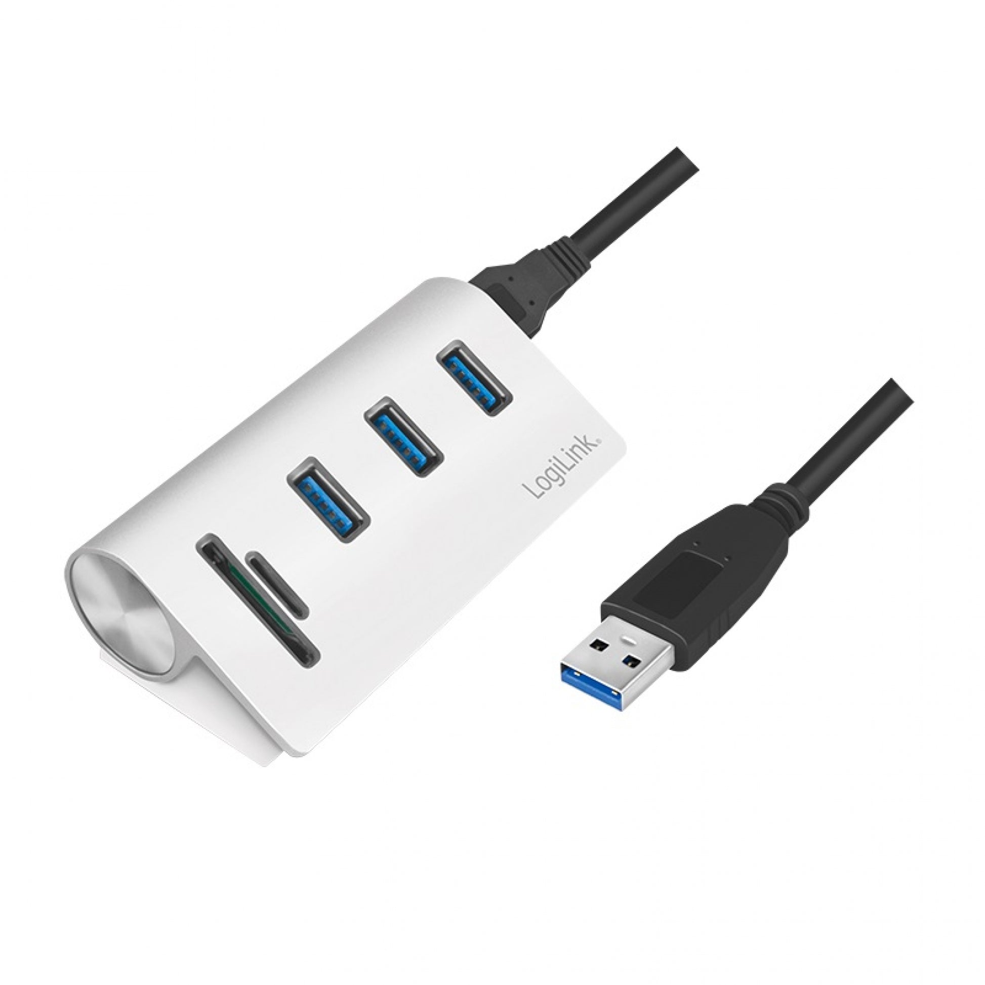 LogiLink CR0045 2 in 1 Hub USB 3.0 si card reader SD/microSD 3 porturi USB-A