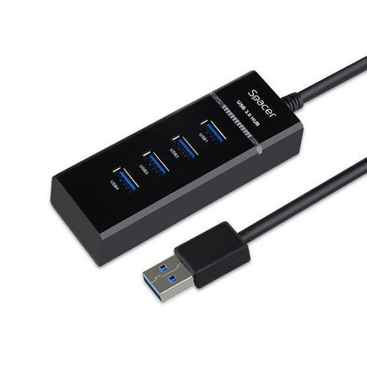 Spacer SPH-4USB30-01 Hub USB 4 porturi USB-A 3.0, negru, 5949046607031