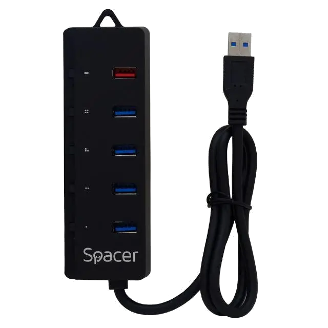 Spacer SPH-4USB30-1QC SPH-4USB30-1QC Hub USB 3.0 4 porturi USB-A 3.0 + 1 port USB-A quick charge