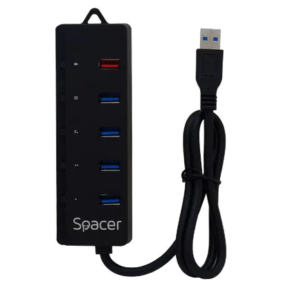 Spacer SPH-4USB30-1QC SPH-4USB30-1QC Hub USB 3.0 4 porturi USB-A 3.0 + 1 port USB-A quick charge