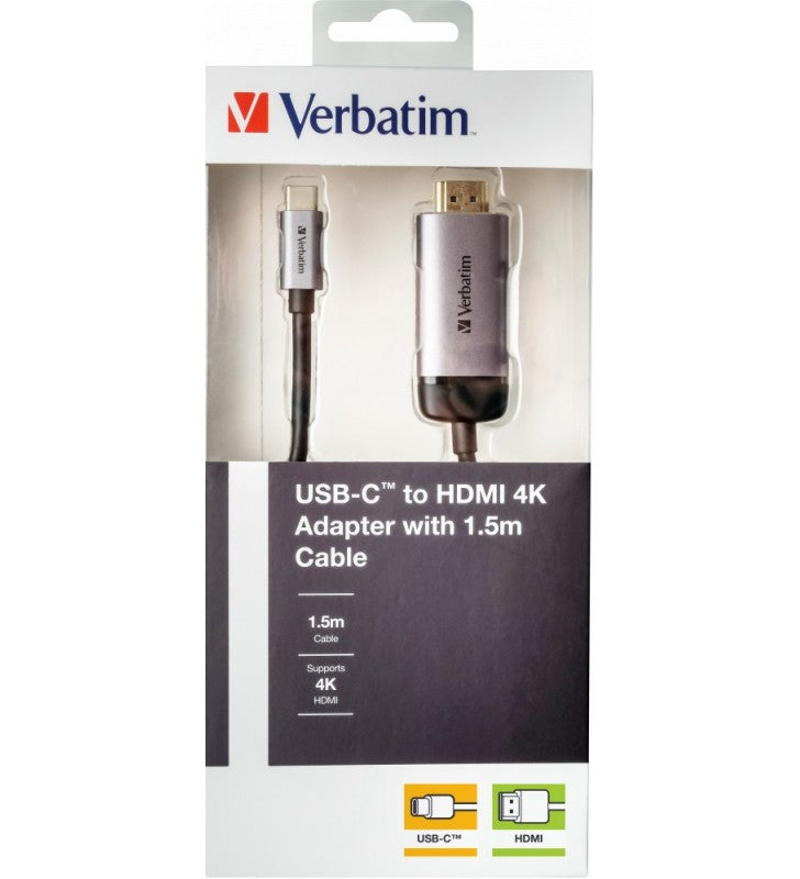 Verbatim 49144 Cablu adptor USB-C (tata) la HDMI (tata) 4K Ultra HD lungime 1.5m, 023942491446