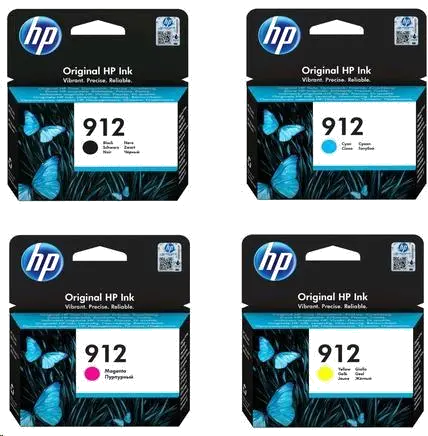 HP 6ZC74AE Set 4 cartuse No. 912 Original, Negru/Cyan/ Magenta/ Yellow, 195122352295