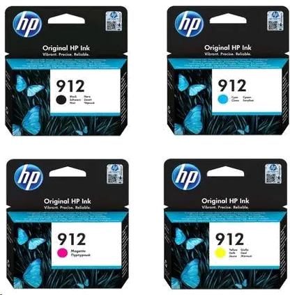 HP 6ZC74AE Set 4 cartuse No. 912 Original, Negru/Cyan/ Magenta/ Yellow, 195122352295