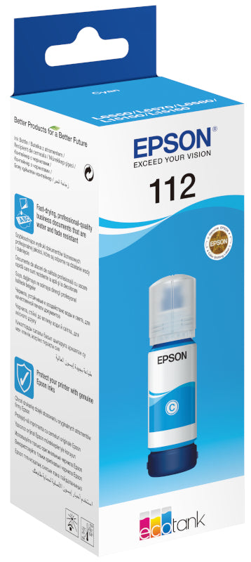 Epson C13T06C24A Rezerva cerneala originala No. 112 Pigment Cyan, 70 ml, 6500 pagini, 8715946674759