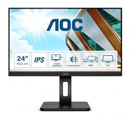 AOC 24P2C Monitor 23.8inch 24P2C, FHD 1920*1080, 75 Hz, WLED, IPS, 4 ms, 1000:1, 250 cd/mp, 4038986147309