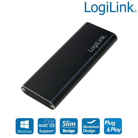 LogiLink UA0314 Rack Extern SSD M.2 (NGFF) 2230/2242/2260/2280 SATA (B or B+M key) la USB-C, alu, 4052792048711