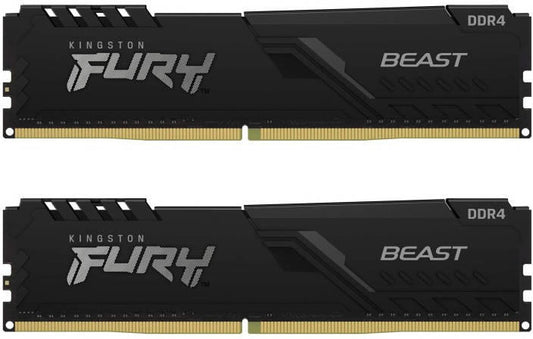 Kingston KF432C16BBK2/16 FURY Beast Black DRAM 16GB 3200MHz DDR4 CL16 DIMM (Kit of 2), 740617319903