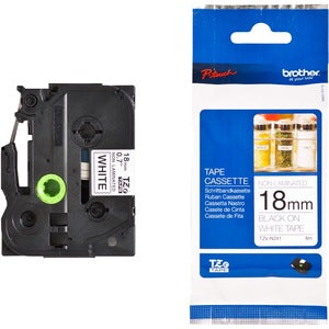 Brother TZEN241 TZE-N241 Banda nelaminata 18mm negru pe alb, 4977766692113