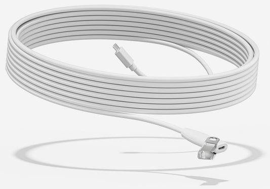 Logitech 952-000047 Rally Mic Pod Extension Cable, 10m, White, 097855167675