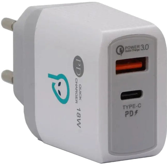 Spacer SPAR-DUOQ-01 Incarcator retea Quick Charge 18W, USB Type-C + USB-A, 5949046607598