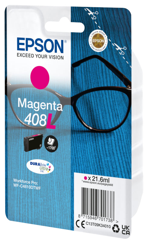 Epson C13T09K34010 Rezerva cerneala magenta originala high capacity No. 408L pentru WF-C4810DTWF, 8715946701738