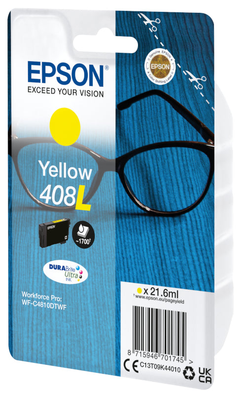 Epson C13T09K44010 Rezerva cerneala yellow originala high capacity No. 408L pentru WF-C4810DTWF, 8715946701745