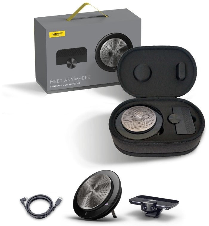 Jabra 8402-129 PanaCast Meet Anywhere, Kit Mini: Panacast + Speak 750 MS + 1m Cable USB, Case, 5706991027051