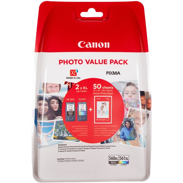 Canon 3712C004 CANON CRG PG-560XL/CL-561XL PHOTO VALUE BL 4x6 Phot PaperGP-501 50sheets + XL Bl, 8714574662879