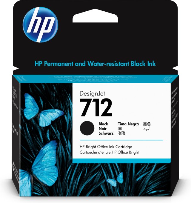 HP 3ED71A Cartus cerneala no. 712, 80ml, Black, pt. Designjet, 193905352852