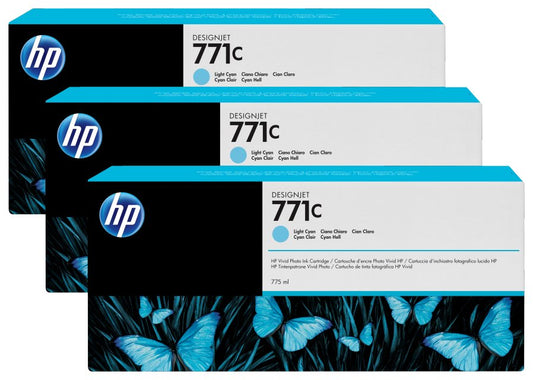 HP B6Y36A HP 771C original Ink cartridge B6Y36A light cyan standard capacity 3 x 775ml 3-p, 887111301291