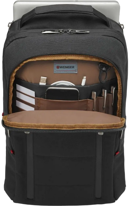 Wenger 606490 City Traveler Carry-On Rucsac 16'' cu buzunar de tableta, expandabil negru, 7613329064498