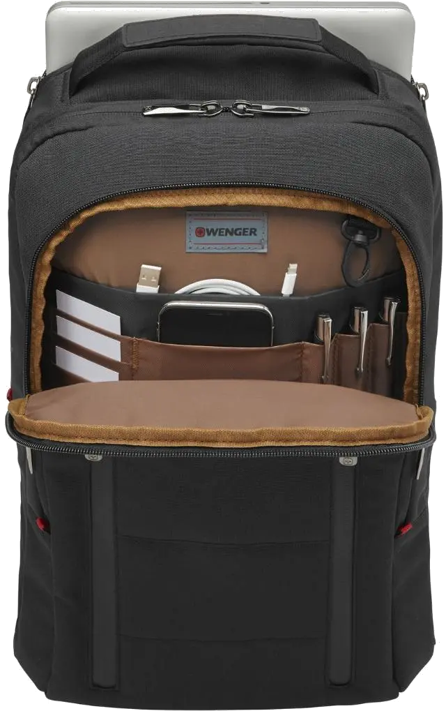 Wenger 606490 City Traveler Carry-On Rucsac 16'' cu buzunar de tableta, expandabil negru, 7613329064498