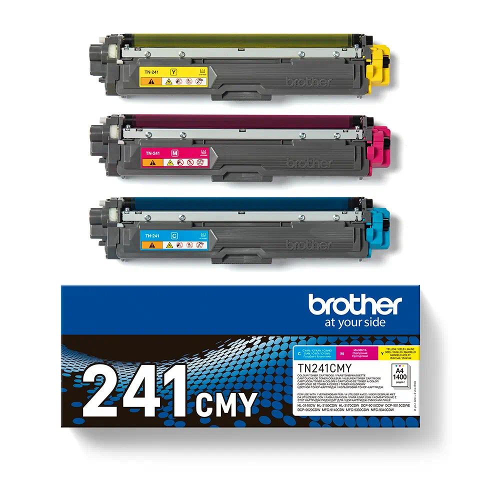 Brother TN241CMY TN-241CMY TONER MULTIPACK 1400P/70CDW/MFC9140CDN/9330CDW/40CDW, 4977766812832