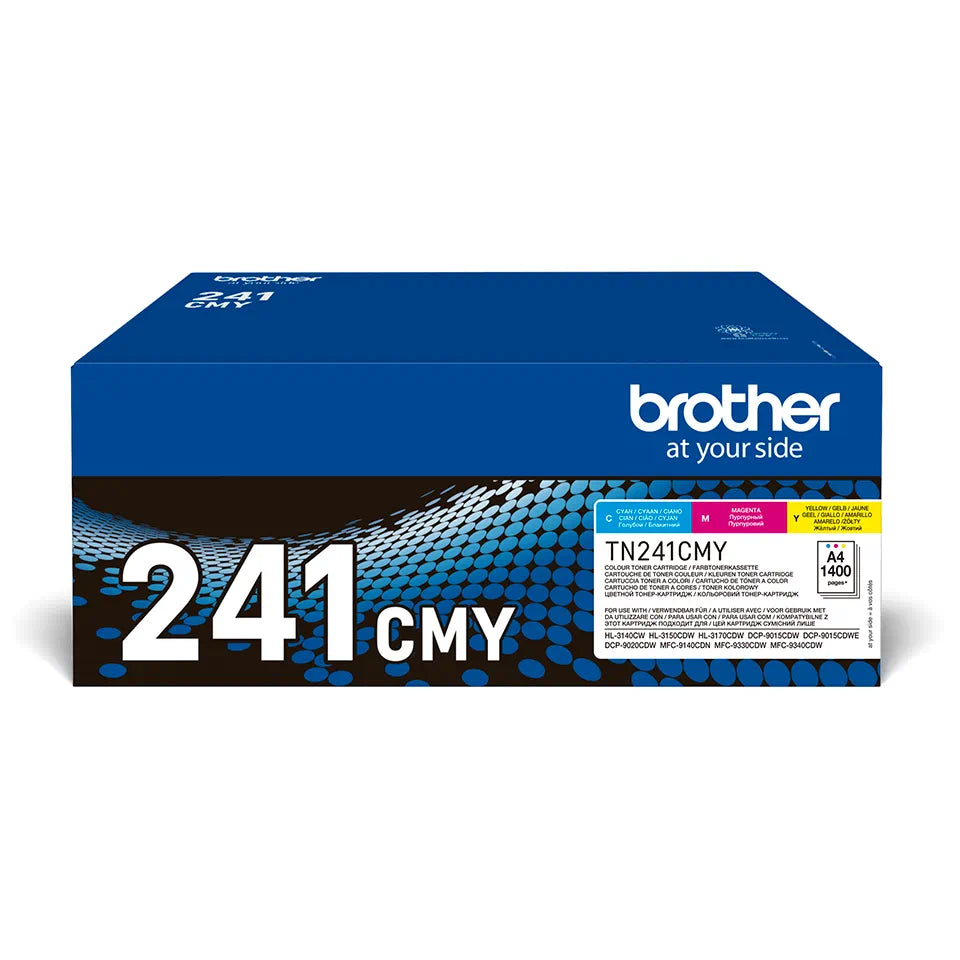 Brother TN241CMY TN-241CMY TONER MULTIPACK 1400P/70CDW/MFC9140CDN/9330CDW/40CDW, 4977766812832