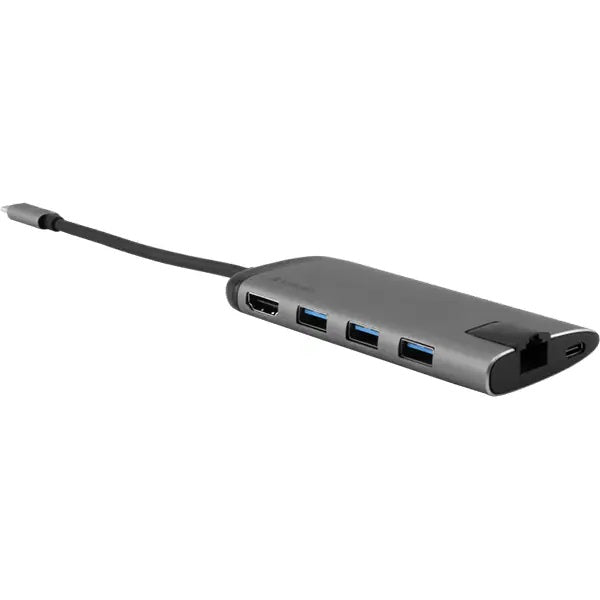 Verbatim 49142 Hub USB-C Gigabit LANx1 USB-A 3.0 x 3 HDMI x 1 (4K@30Hz) USB Type C x 1 SD x 1 m, 023942491422