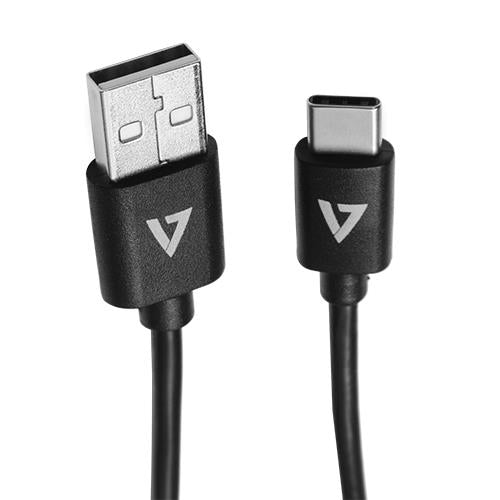 V7 V7U2C-1M-BLK-1E Cablu USB-A (Tata) la USB-C (tata), USB 2.0, 480 Mbps, 3A, Cupru, 1m, negru, 662919088786