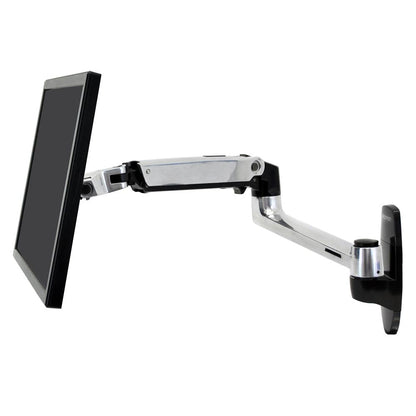 Ergotron 45-243-026 LX Wall Single Monitor Arm (polished aluminum) brat monitor pentru perete, 698833011531