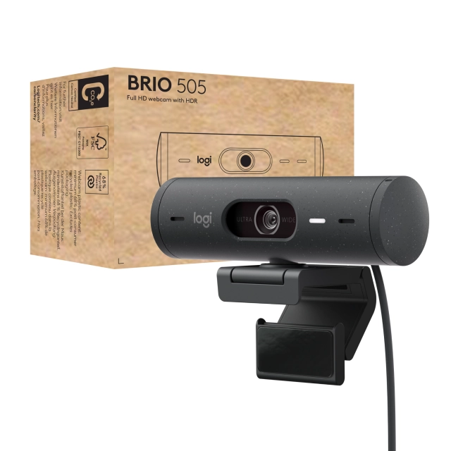 Logitech 960-001459 Camera web Brio 505 4 MP 1920x1080 pixels, USB graphit, EMEA, 5099206104884