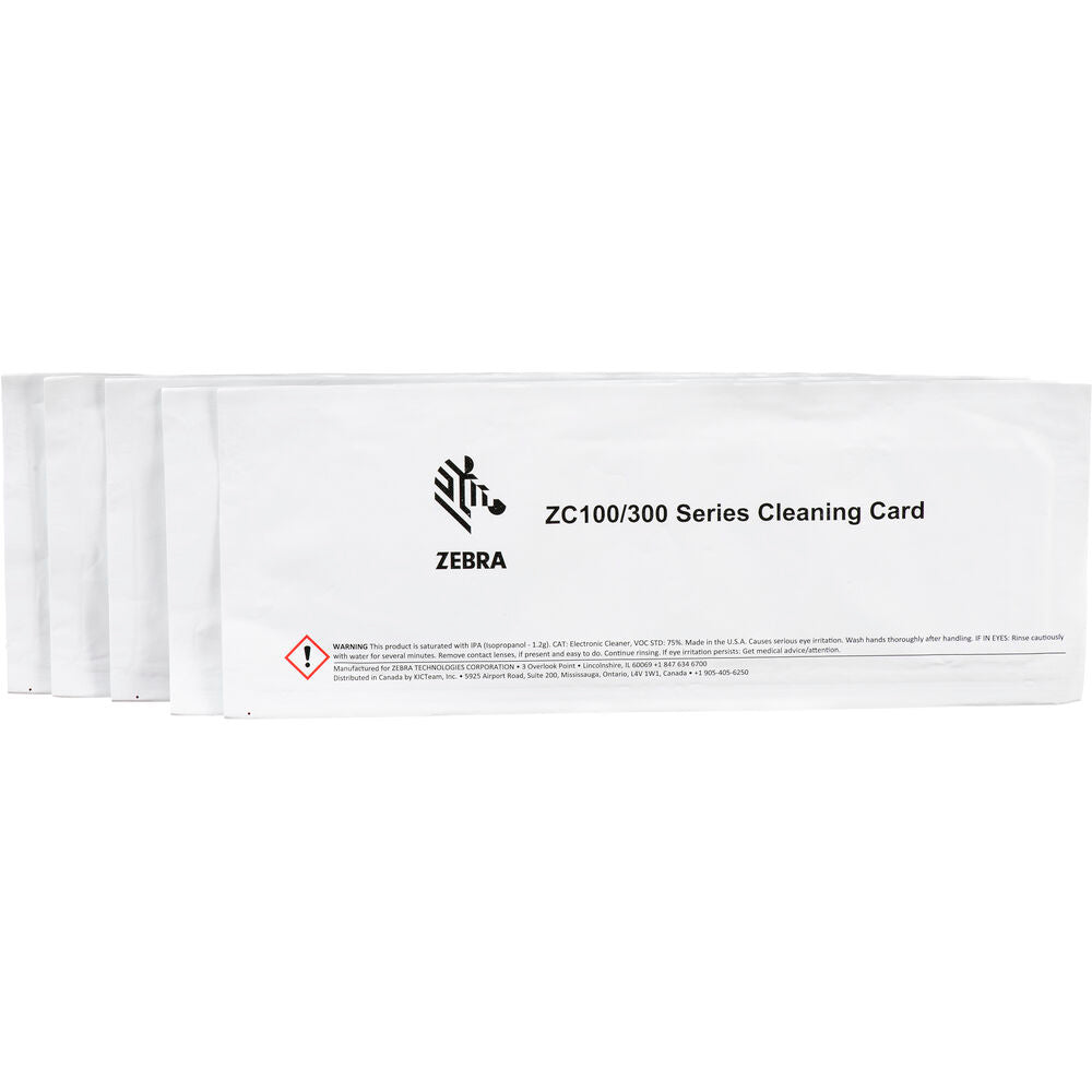 ZEBRA 105999-311-01 Cleaning Card Kit Improved ZC100/300, 5 Cards, 8596375011199