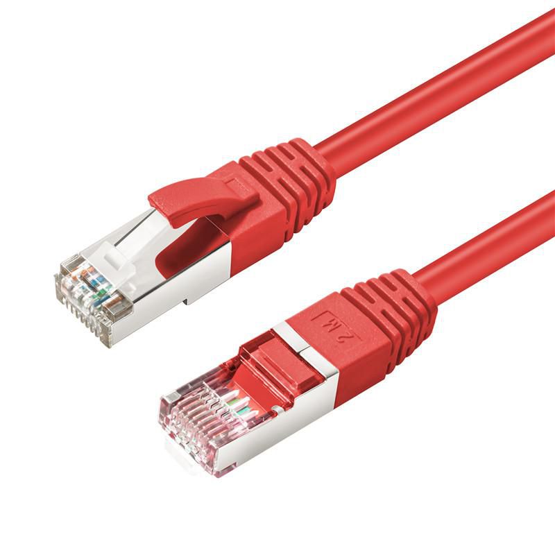 MicroConnect MC-SFTP6A02R Patch cord 2m Red CAT6A S/FTP LSZH up to 10GB 500Mhz PoE+ ready, 5704174257622