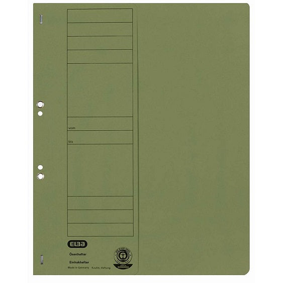 Elba E-100551879 Dosar A4 carton 250g/mp, cu capse pentru incopciat, coperta 1/2, Verde, 4002030211070