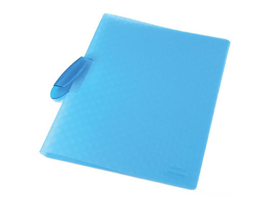 Centrum 80018_B Dosar A4 plastic cu clema pivotanta, transparent, Bleu