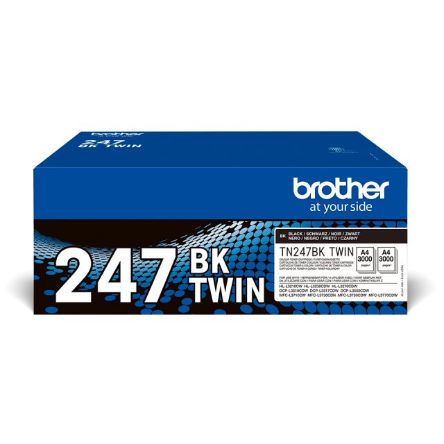 Brother TN247BKTWIN TN-247BKTWIN Set 2x3000pag toner black MFCL3750 MFCL3730 DCPL3510, 4977766812726