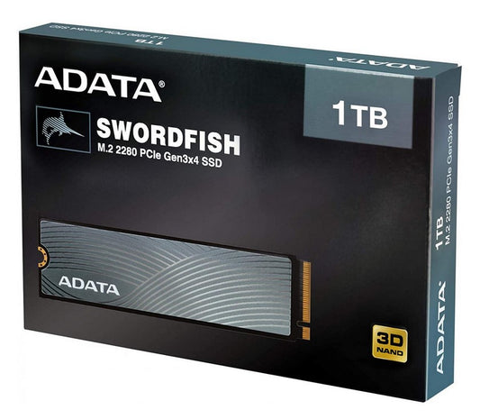 ADATA ASWORDFISH-1T-C Swordfish SSD 1TB M.2 2280 PCIe Gen3x4 3D NAND R/W speed 1700MBs/1100MBs, 4710273778280