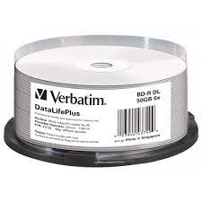 Verbatim 43749 BD-R 50GB, viteza 6x, Double Layer, spindle, Wide Inkjet Printable, set 25, 23942437499