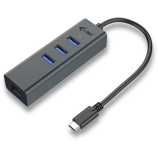 i-Tec C31METALG3HUB USB-C Metal 3 port HUB Gigabit Ethernet 1x USB C to RJ-45 3x USB 3.0 LED, 8595611701887