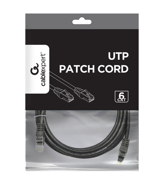 Gembird PP6U-3M/BK Patch cord UTP Cat6 cupru-aluminiu 3m negru AWG26, 8716309093194