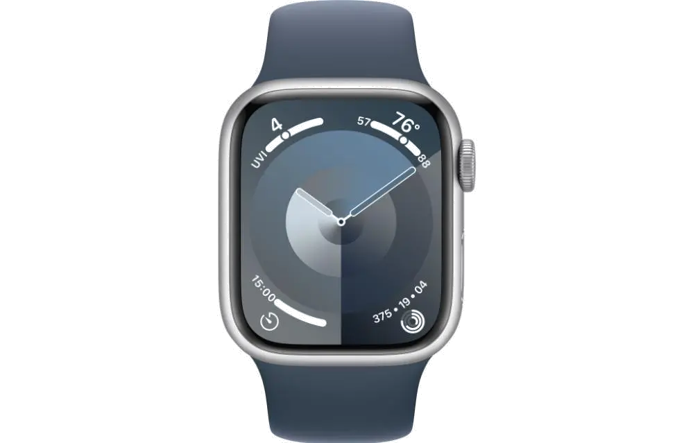 Apple MR903QP/A Apple Watch S9 GPS 41mm Silver Alu Case w Storm Blue Sport Band S/M, 195949030161