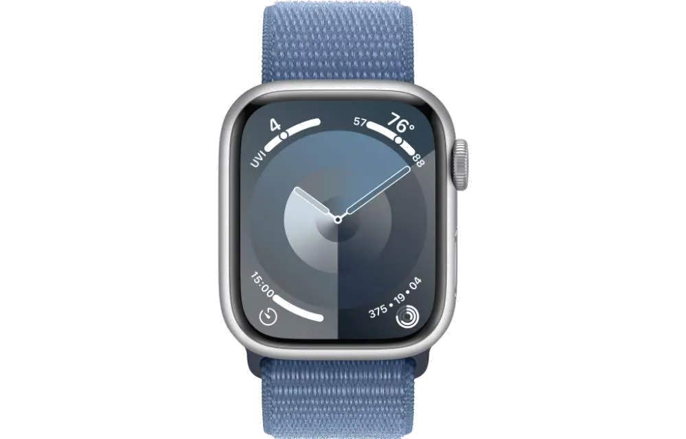 Apple MR923QP/A Apple Watch S9 GPS 41mm Silver Alu Case w Winter Blue Sport Loop, 195949030383