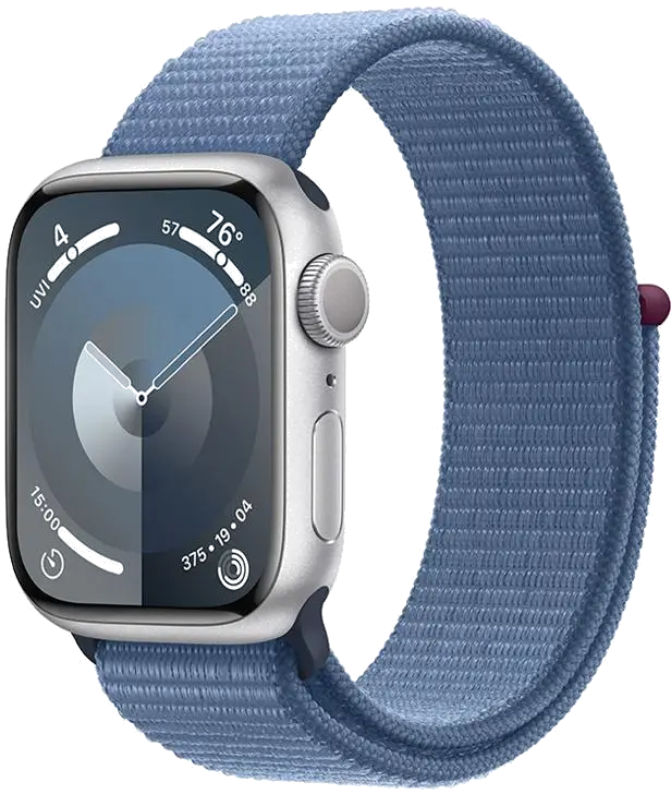 Apple MR923QP/A Apple Watch S9 GPS 41mm Silver Alu Case w Winter Blue Sport Loop, 195949030383