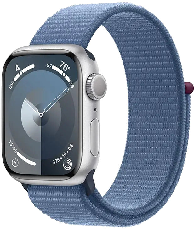 Apple MR923QP/A Apple Watch S9 GPS 41mm Silver Alu Case w Winter Blue Sport Loop, 195949030383