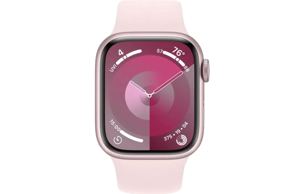 Apple MR933QP/A Apple Watch S9 GPS 41mm Pink Alu Case w Light Pink Sport Band S/M, 195949030499