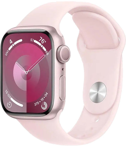 Apple MR933QP/A Apple Watch S9 GPS 41mm Pink Alu Case w Light Pink Sport Band S/M, 195949030499