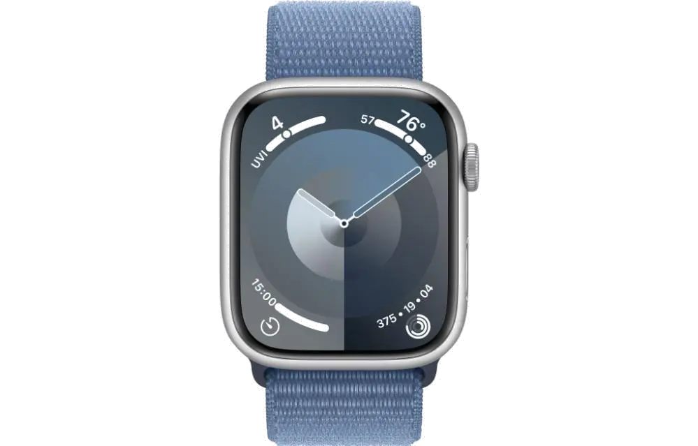 Apple MR9F3QP/A Apple Watch S9 GPS 45mm Silver Alu Case w Winter Blue Sport Loop, 195949031700