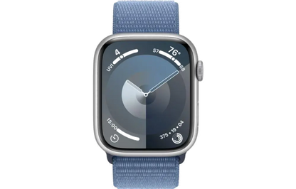 Apple MR9F3QP/A Apple Watch S9 GPS 45mm Silver Alu Case w Winter Blue Sport Loop, 195949031700