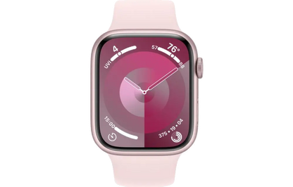 Apple MR9G3QP/A Apple Watch S9 GPS 45mm Pink Alu Case w Light Pink Sport Band S/M, 195949031816