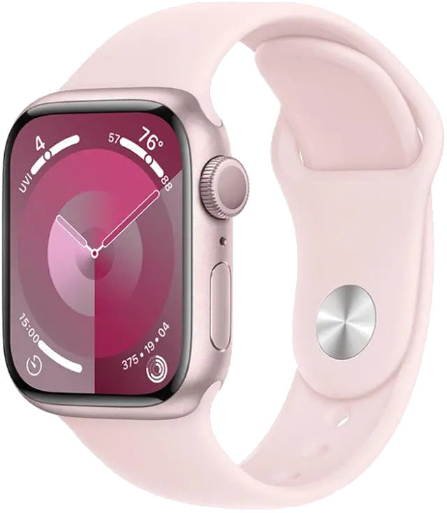 Apple MR9G3QP/A Apple Watch S9 GPS 45mm Pink Alu Case w Light Pink Sport Band S/M, 195949031816