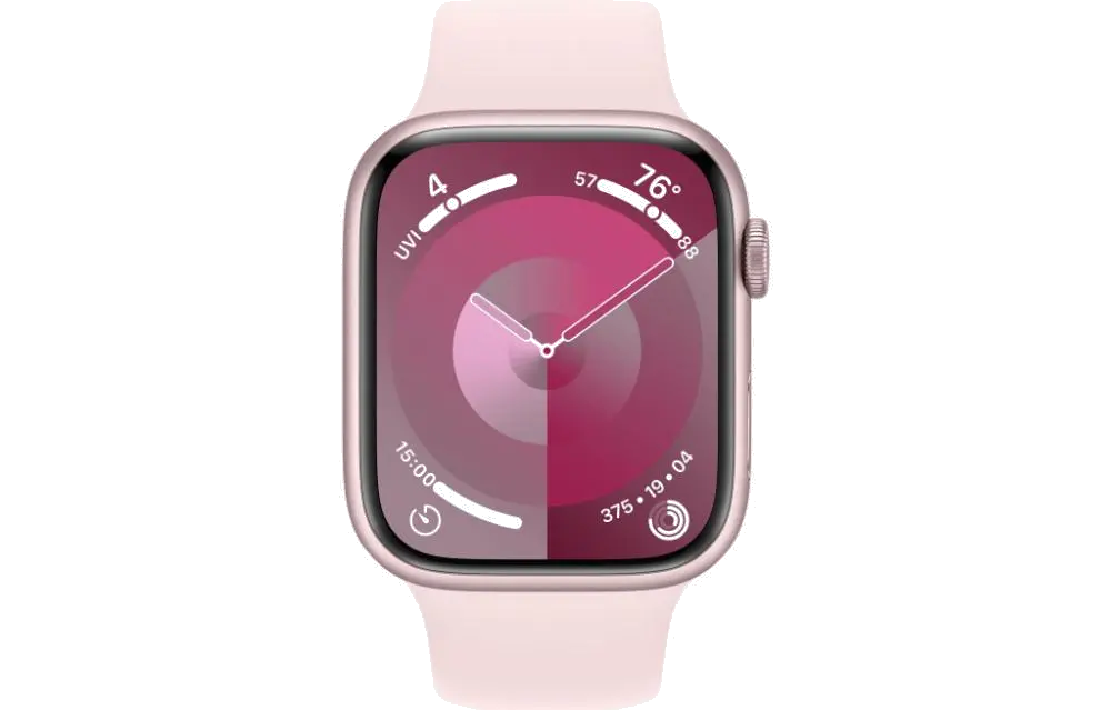 Apple MR9H3QP/A Apple Watch S9 GPS 45mm Pink Alu Case w Light Pink Sport Band M/L, 195949031922